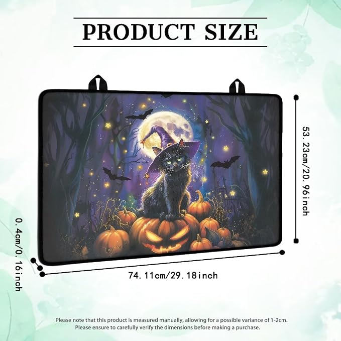 Dark Halloween Cat Pumpkin Cover for Stove Top, Heat Resistant Silicone Stove Mat, Non-slip Ceramic Glass Electric Stovetop Cover, Cute Dish Drying Mat, Halloween Gifts for Family