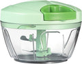 Ourokhome Manual Food Processor Vegetable Chopper, Portable Hand Pull String Garlic Mincer Onion Cutter for Veggies, Ginger, Fruits, Nuts, Herbs, etc., 500ml, Green
