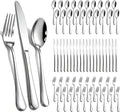 60-Piece Silverware Set for 20 - Stainless Steel Flatware Cutlery Set, Mirror Polished Flatware Set Include Forks Spoons Knives for Home Wedding Restaurant, Dishwasher Safe, Silver, 60 PCS