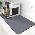 Coffee Mat Super Absorbent Dish Drying Mat Coffee Bar Mat 16"x 24", Grey | Match with Coffee Machine Accessories Large Drying Mats for Kitchen Counter