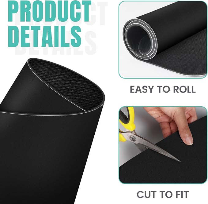 Coffee Mat Super Absorbent Dish Drying Mat Coffee Bar Mat 18"x 36", Black | Match with Coffee Machine Accessories Large Drying Mats for Kitchen Counter