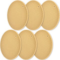 homEdge Silicone Trivets Mat, 6 Packs Multipurpose Non Slip Heat Resistant Pot Holder-Tan