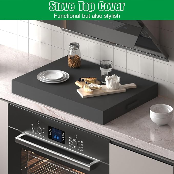 Forestchill Stove Top Cover, Heavy Duty Metal Gas Stove Cover Board with Handles, 30"L x 22"W x 3"H Noodle Board for Cooktop, Gas/Electric Stove, Expanding Kitchen Space & Easy to Clean