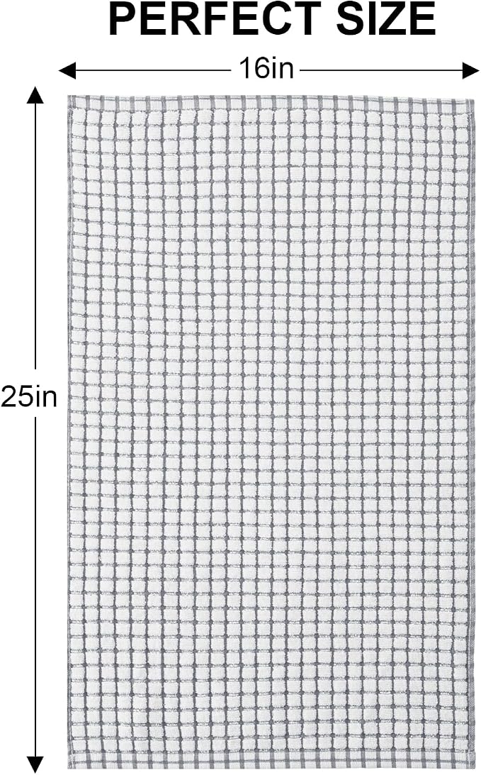 Kitinjoy Cotton 8 Pack Terry Kitchen Towels, Multi-Colored | 16 x 25 Inches Super Soft and Absorbent Dish Towels, Quick Drying hand towels for kitchen Drying