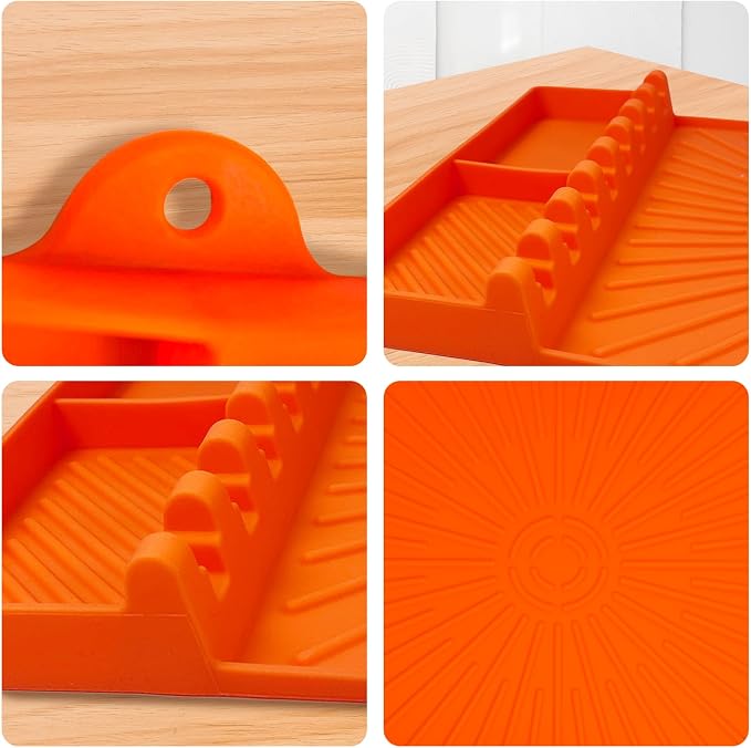 Large Silicone Grill Mat with Drip Pad, Heat Resistant Spatula Holder for Blackstone Side Shelf & Outdoor Kitchen Countertop, Reusable Griddle Accessories for BBQ Enthusiasts and Home Cooks | Heat Resistant Spatula Holder, Reusable Griddle Accessories ...