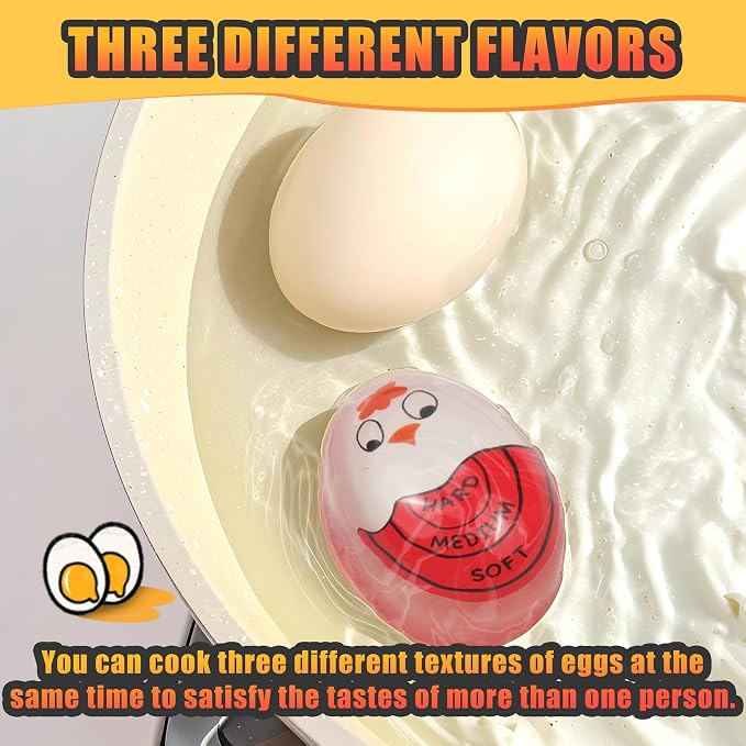 FOREV Egg Timers for Hard Boiled Eggs Timer, Red 2pcs | BPA-Free, Color Changing Tells When Eggs are Ready