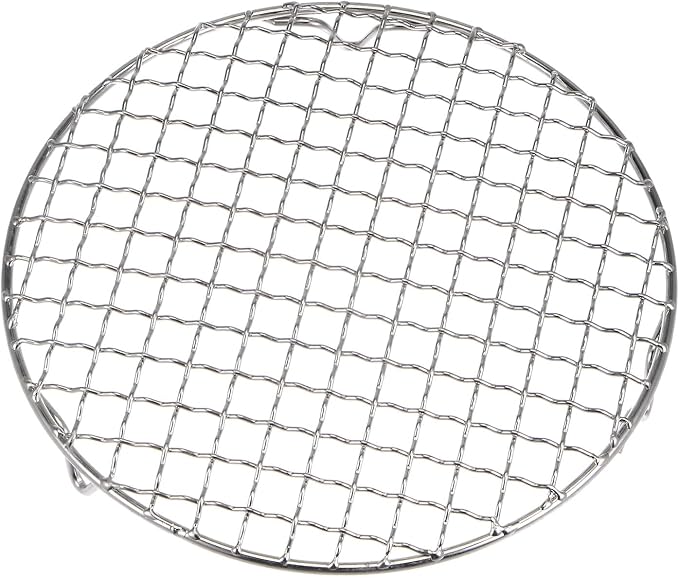 HARFINGTON Round Cooking Rack 7-inch 201 Stainless Steel Cross Wire Barbecue Grill Net with 20mm Legs for Cooking Baking Steaming BBQ