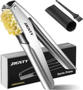 Garlic Press Stainless Steel, Premium Garlic Mincer No Need to Peel | Garlic Ginger Crusher & Masher, Easy Squeeze, Large Trough, Ergonomic Handle, Rust Proof, Dishwasher Safe, 5 Years Warranty