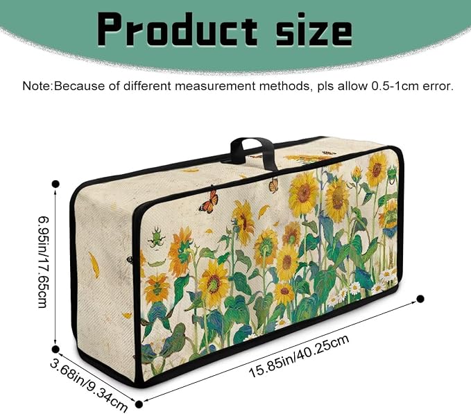 ZDCUSTOM Toaster Covers 2 Slice Wide Slot Sunflower Small Appliance Dust and Fingerprint Protection for 2 Slice Slim Toaster with Handle Vibrant Bread Maker Dust Cover