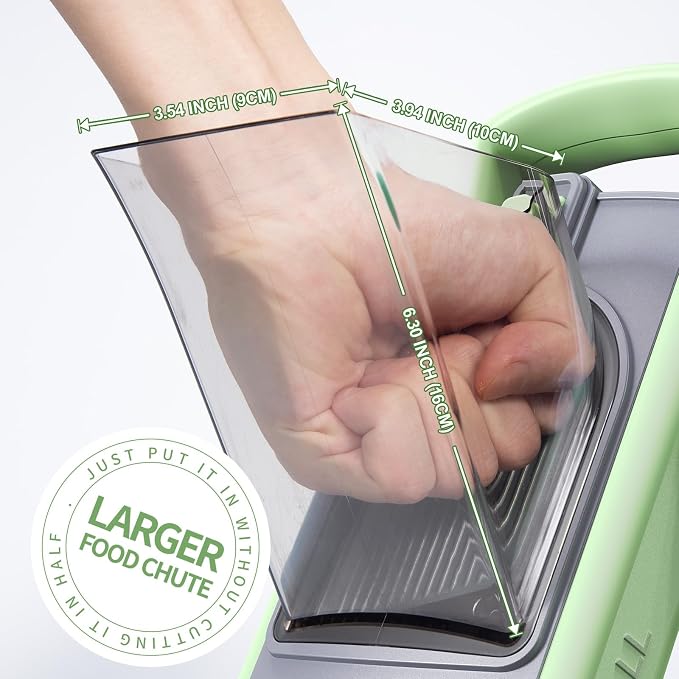 All-in-1 Safe Mandoline Slicer for Kitchen, Food Chopper with Container | 0.1-8mm Thickness Vegetable Chopper, Safe Mandoline Slicer, Potato French Fry Cutter Tomato Apple Slicer Onion (Green)