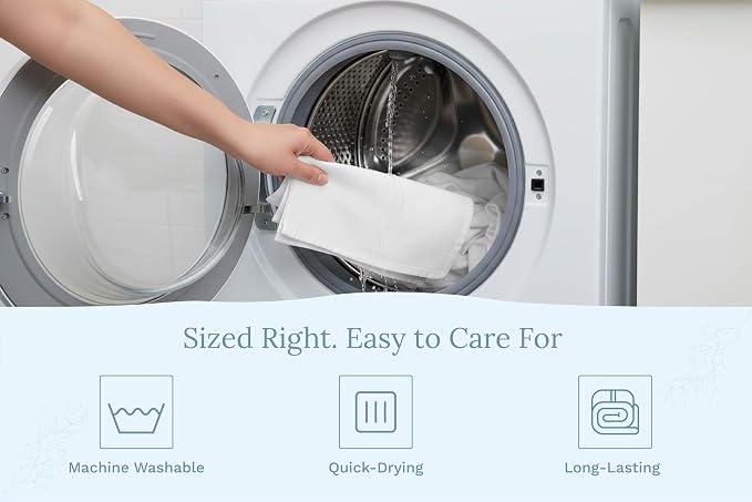 Organic Cotton White Dish Towels - 10 Pack Quick Drying White Kitchen Towels - Lint-Free Organic Cotton Dish Cloths - Extra Large Highly Absorbent Blank Tea Towels - 27"x27"