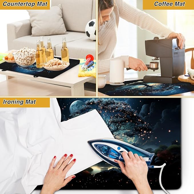 Electric Stove Top Cover, Huge Tree Pattren, 20.4 x 30.7 Inch | for Electric Glass or Ceramic Cooktop Protector, Heat Resistant Up to 400℉, Anti-Slip, Adds Counter Space, Dishwasher Safe