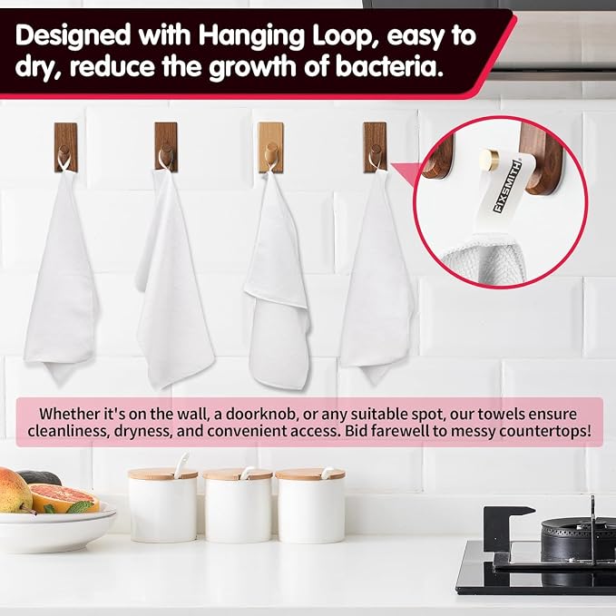 White Microfiber Cleaning Cloth -Pack of 24, Highly Absorbent Cleaning Rags, 16"X12" All Purpose Cleaning Towels for Housekeeping, Kitchen, Car, Lint Free and Reusable Microfiber Towels