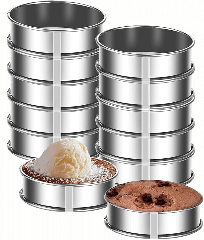 12packs Crumpet Rings 3.15 Inch English Muffin Rings Stainless Steel Double Rolled Nonstick Metal Round Tart Ring Molds for Cookies Cooking Pastry Baking