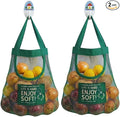 Reusable Hanging Storage Mesh Bags, Blue | 2 Bags, 2 Hooks