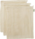 Reusable Produce Shopping and Storage Bags, Drawstring, Washable Organic Cotton Mesh, X Large 3 pack