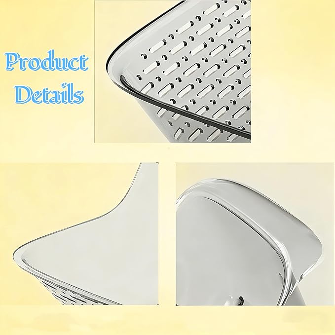 2 in 1 Rice Washer, Colander Strainer Baskets, 3 Pack Color Mixing | Double-sided filter, Food Grade PET, Fruit Vegetable Soak Drain, Multipurpose Kitchen Countertop Draining Bowl