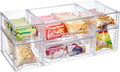 Vtopmart Clear Stackable Storage Drawers, 6 Pack Mixed Size Set | Wide, Medium and Small Pull-Out PET Drawers Provide Flexible Sorting Options for Cabinets, Closets, Pantry