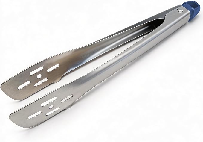 Kitchen Tongs, Food Grade Stainless Steel Cooking Tongs, 12'' | Dishwasher safe, Heat Resistant, Suitable for Grilling, Frying, and Salads