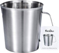 32Oz/4Cup Stainless Steel Pitcher (SUS304), 1 Liter Metal Container for Water, Milk, Liquid with Handle with Engraved Markings, Silver