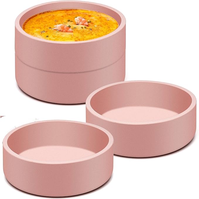 4 Pack Silicone Air Fryer Egg Pan Individual Microwave Egg Cooker Eggwich Egg Bites Molds for Oven Microwave - Pink