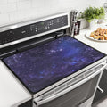 Navy Blue Galaxy Star Stove Top Covers for Electric Stove, Outer Space Nebula Glass Stovetop Cover with Lanyard Galaxy Universe Pattern Countertop Protector Mat for Kitchen 28 x 20 Inch