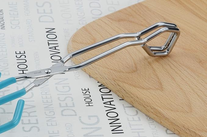 HINMAY Kitchen Scissor Tongs 11-Inch Heavy Duty Stainless Steel Wire Tongs
