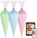 Kootek Piping Bags, Disposable Pastry Icing Bags 16 Inch, 100 Pcs Large | Anti Burst, Disposable, Durable, Transparent, for Cookie Cupcake Frosting Cake Decorating, Baking Supplies, Video Tutorial