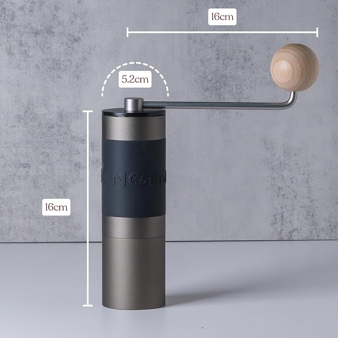 【Gray】KINGrinder K2 Manual Coffee Grinder Straight Handle Stainless Burr | Supports grind settings for various brewing methods such as pour-over and espresso
