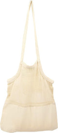 Reusable Grocery Bags - Organic Cotton Mesh Net Bag with Handles | Reinforced Bottom | Shopping, Groceries, Beach Tote, Produce Bag, Fruit & Vegetable Storage | Machine Washable, Eco Friendly (1 Bag)