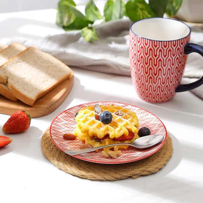 Selamica Ceramic Dessert Plates Set of 6, 6 Inch Small Plates for Snacks | Appetizer Plates for Kitchen, Microwave Dishwasher Safe, Assorted Colors