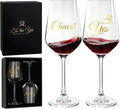 AW BRIDAL Fiance and Fiancee Enagagement Gifts Wine Glasses Set of 2 | Bridal Shower Bachelorette Gifts for Bride and Groom to Be, Wine Glass Gift Basket for Newly Engaged Couple 2026