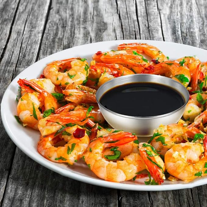8 Pack 3.2inch Stainless Steel Sauce Dishes Mini Individual Saucers Bowl Round Seasoning Dishes Sushi Dipping Bowl Appetizer Plates, Sliver