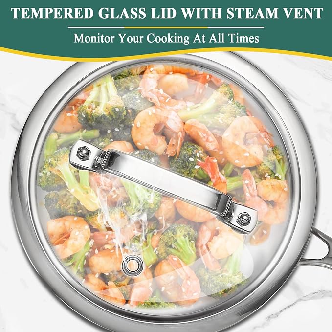 DELARLO Full-body Clad Tri-ply Stainless Steel 2 Quart Saucepan with Lid | Small Stainless Steel Pot Induction Cooking Sauce Pot Pan, Heavy Duty Saucier Cookware, PFOA&PTFE Free