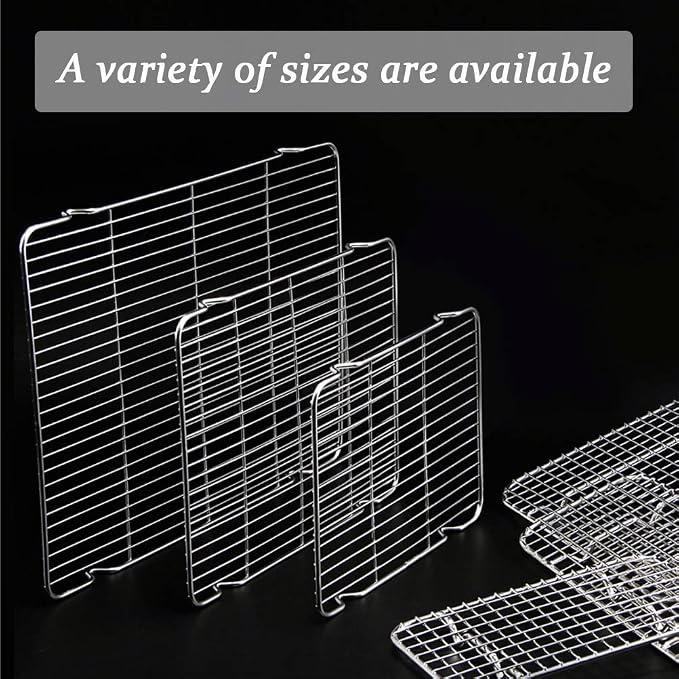 Oven Roasting Rack 11 x 15.4 inch Rectangle Baking Cooling Steaming Grilling Rack with 4 Legs Stainless Steel Rack,Perfect To Cool and Bake(11"X15.4",39X28cm)