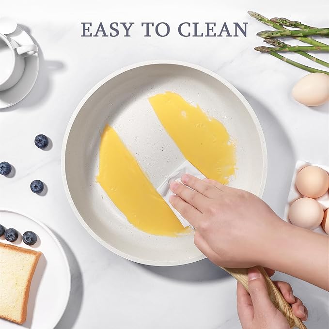 GiPP Ceramic Nonstick Frying Pan - 12 Inch Healthy Non-Toxic Non Stick Skillet Omelette Pans, Induction Compatible Chef Pan, PFAS & PFOA-Free, Dishwasher Safe, Stay Cool Handles