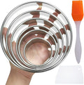 6 Packs Large Biscuit Cookie Cutter Set,Stainless Steel Round Cookie Cutter Molds,2/3/3.5/4/5/6 Inch, Large 6" 5" Cookie Baking Tool Set with Accessories for Pastry,Donut,Fondant,Cake,Cookie,Dumpling