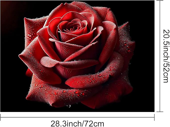 HOMETITUTE Red Rose Bloom Stove Top Cover 28x20 Diatomite Mat