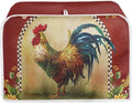 Sunflower Rooster Toaster Cover for 4 Slice, Chicken Print Small Kitchen Appliance Dust Cover for Toasters, Microwave, Bread Maker