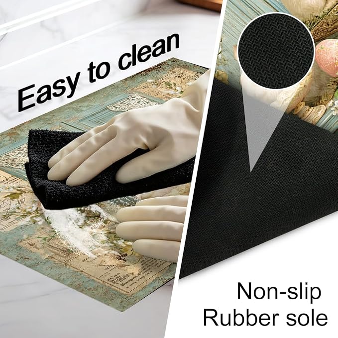 Easter Bunny Stove Top Cover 28.35x20.47 in Non Slip Mat | Heat Resistant Cooktop Protector Mat with Non-Slip Backing, Scratch Protection and Countertop Drying Mat.