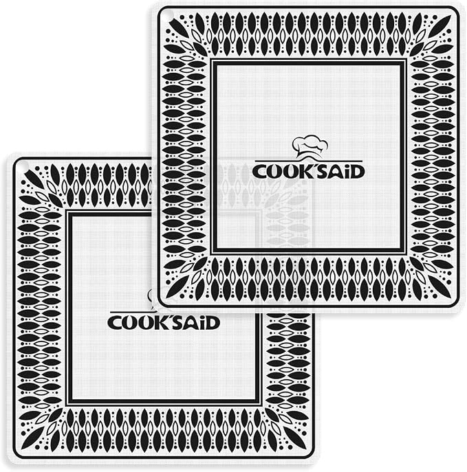 Cook's Aid 2 PCS Silicone Induction Cooktop Protector Cover Mat 8.7"x8.7" (Magnetic) | 230°C (450℉) Heat-Resistant Induction Stove Protector | Multifunctional Silicone Mats (Logo CK)