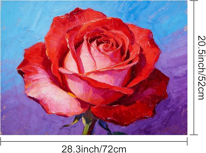 HOMETITUTE Spring Stove Top Covers for Electric Stove 28x20 Inches Red Rose Oil Painting Heat Resistant Glass Cooktop Protector Pad Decorative Stovetop Cover for Kitchen Coffee Bar Decor