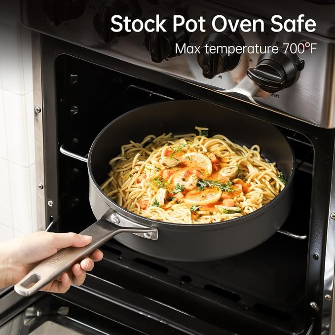 MsMk 7 Inch Small Nonstick Frying pan, Grey Egg Omelet Skillet | Non Toxic, Even Heating, Easy Clean, Dishwasher & Oven Safe, suitable for gas & electric & induction stoves, PFOA & PFAS Free