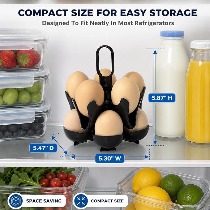 Asltw Egg Holder Rack, Dolphin Egg Poacher for 5 Eggs & 10 Egg Storage | Food-grade PP egg holder designed for cooking, refrigerator storage, and convenient breakfast serving in compact kitchens