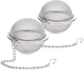 2Pcs Stainless Steel Tea Infuser Strainer, 2.04 Inch Fine Mesh Ball | Metal Fine Mesh Tea Spice Ball for Loose Leaf Tea, Tea Filter with Chain Hook, Tea Interval Diffuser for Spices, Seasonings