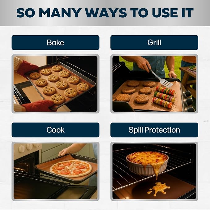 Cooks Innovations Non-Stick Oven Liner 1 Pack BPA-Free Heat Resistant Mat | Convection, Electric, Gas & Microwave Ovens | PFOA Free | Baking Mat