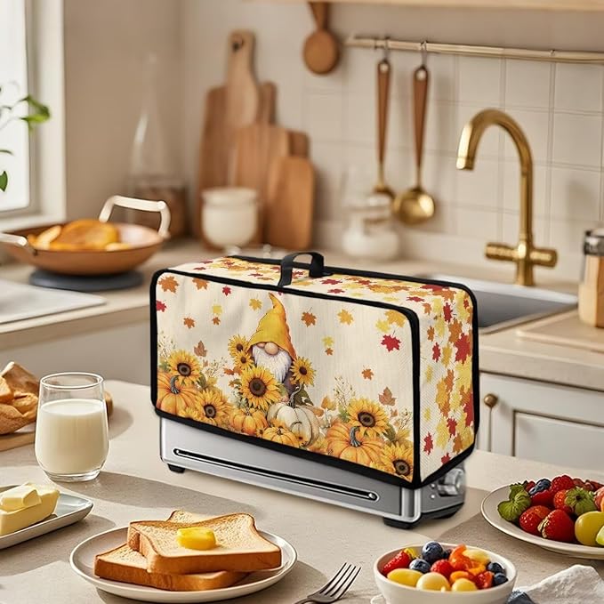 Toaster Dust Cover for Bella 2 Slice Slim Toasters, Sunflower Gnome Small Appliance Dust and Fingerprint Protection for Bella 2 Slice Slim Toaster with Handle