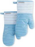 KitchenAid Albany Oven Mitt 2-Pack Set, Blue Velvet, 7"x13"