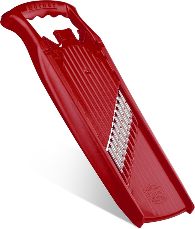 BORNER Wave waffle PowerLine | Vegetable Grater Börner - Quality Made in Germany, Color:Red