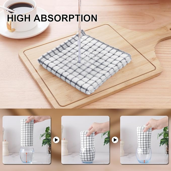 Kitinjoy Cotton 12 Pack Terry Kitchen Towels, Multi-Colored | 16 x 25 Inches Super Soft and Absorbent Dish Towels, Quick Drying hand towels for kitchen Drying